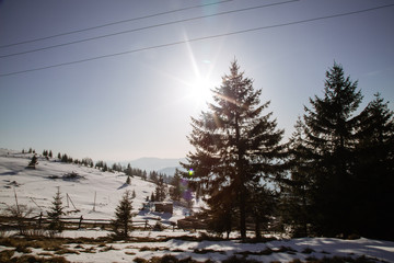 spring is near, but winter does not given up in the mountains