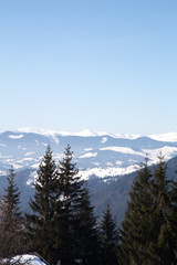 spring is near, but winter does not given up in the mountains 