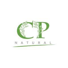 Nature Green Leaf CP Letter Logo