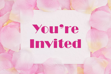 You're invited greeting card with hearts