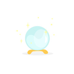 Crystal ball made in cartoon style. Vector illustration