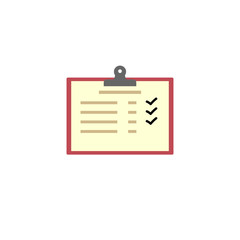 Checklist on a hard folder with a holder. Vector illustration