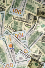 Dollars background. top view. copy space