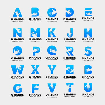 a-z initial hand logo template vector illustration icon element