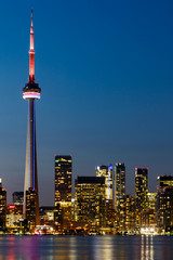 Fototapeta na wymiar Night view of downtown Toronto, Ontario, Canada