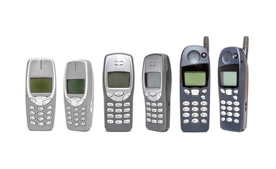 Old Mobile Phone on white background.
