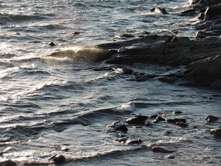 waves on the rocks