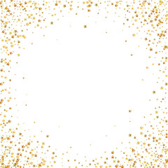 Gold stars luxury sparkling confetti. Scattered sm