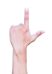 hand loser symbols showing on white background