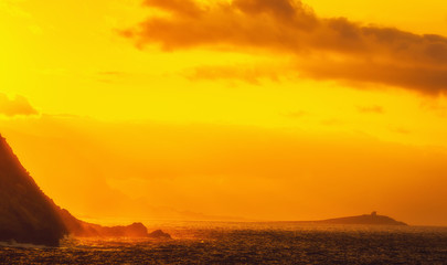 Lovely Evening at Mondello, Sicily on Italy, in South Europe. Landscape Travel Picture