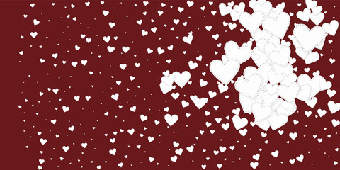 White heart love confettis. Valentine's day explos