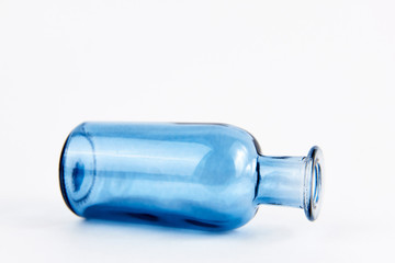 glass vases for flowers and decor on white background