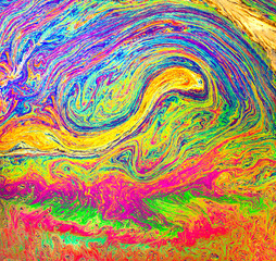 Psychedelic background. Universe of Flowers. Concept Art Design. Multicolored background. Abstract pattern.