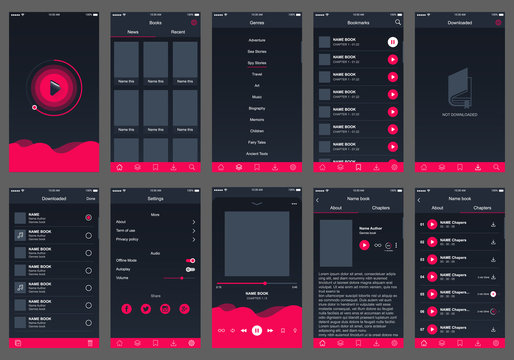 audio book ui design app