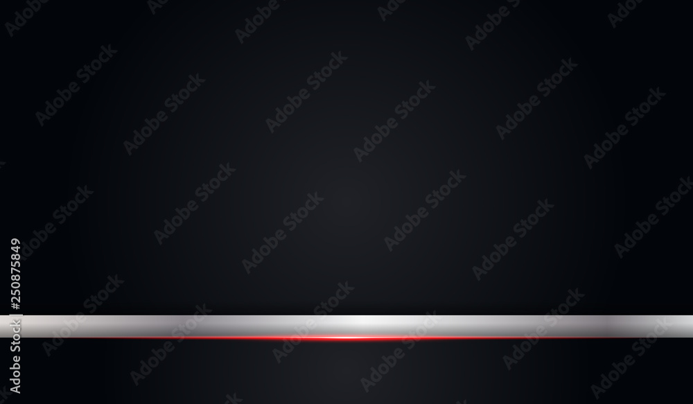Poster abstract metallic red shiny color black frame with silver metal layout modern tech design vector tem
