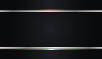 abstract metallic red shiny color black frame with silver metal layout modern tech design vector template background
