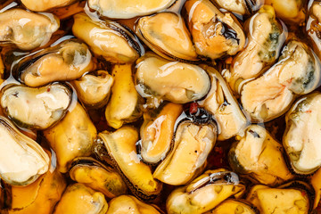mussels without shell close-up