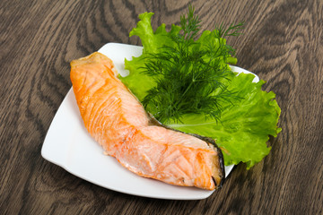 Steamed salmon