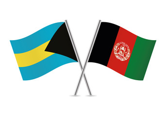 Bahamas and Afganistan flags. Vector illustration.