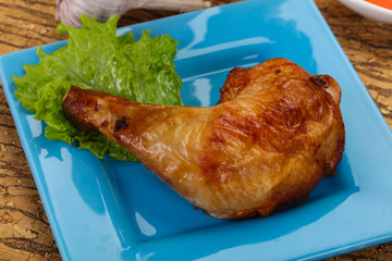 Roasted chicken leg