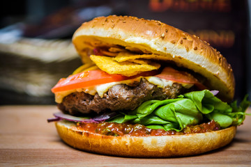 Burger with Nachos
