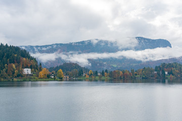Beautiful autumn landscape around Lake Bled