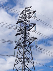 Power Pylon Against A Blue Sky