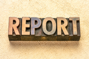 Fototapeta premium report word in wood type