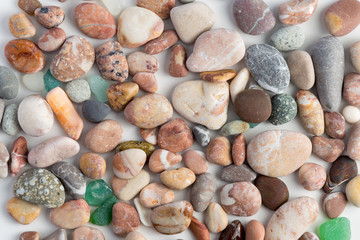 Textural abstract background of sea pebbles.