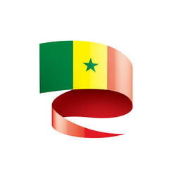 Senegal flag, vector illustration on a white background