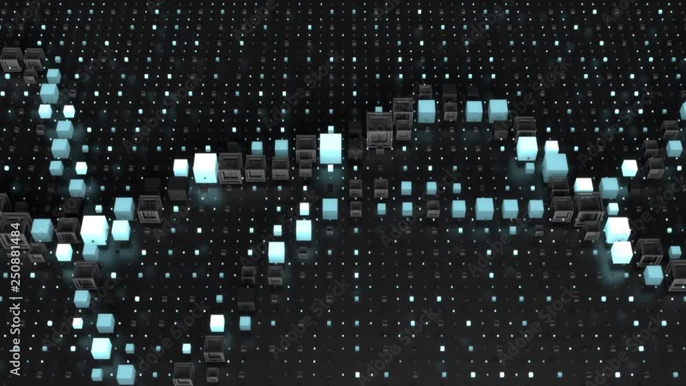 Fototapete 3d render loopable digital background animation with abstract graph among grid pattern. background f