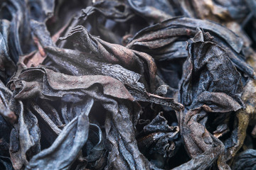 dried black tea close-up