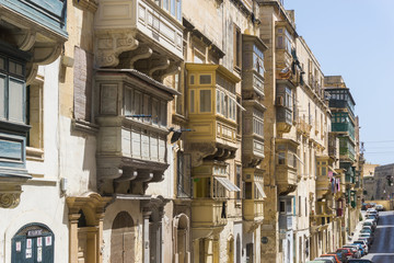 Street view of downtown Valletta in Malta