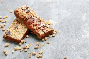 Two muesli bars.