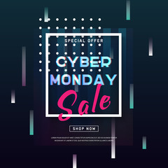 Cyber Monday banner. Promotion online retailers, exceptional bar