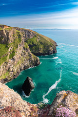 Cliffs near Bedruthan Steps in Corwal, United Kingdom