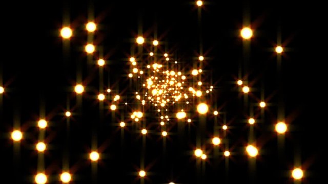 Gold Disco Particles Glow Burst VJ Motion Background Loop