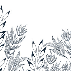 pattern flowers and leafs isolated icon