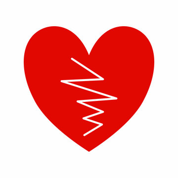 recommend clip art: Red broken heart silhouette symbol