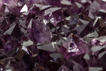 Amethyst Crystal Druse  macro mineral on white background
