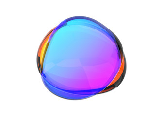Abstract 3d render of colored bubble shape, modern background design