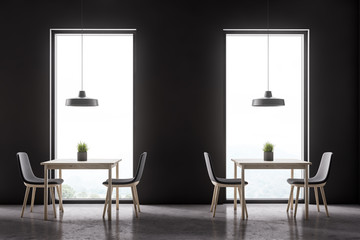 Loft gray cafe interior close up