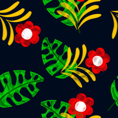 yellow flowers with textures over a dark gray color