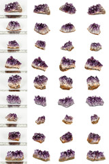 Amethyst Crystal Druse  macro mineral on white background