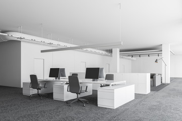 White office corner with columns