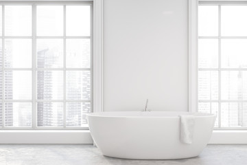 Minimalistic white bathroom interior