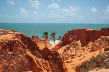 Falésias em Morro Branco, Fortaleza, nordeste brasileiro.