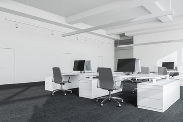 White open space office corner