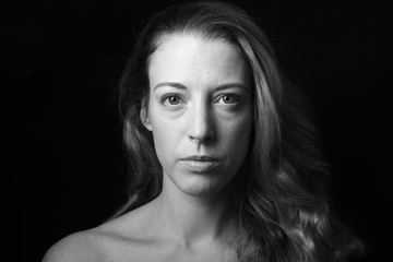 Portrait of a beautiful woman black and white