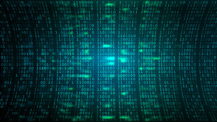 Abstract Cyberspace BG. Digital Binary Code Screen © WhataWin